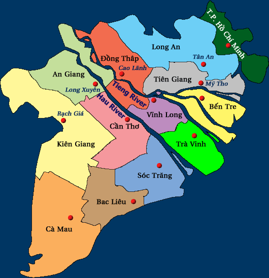Mapa Delta del Mekong
