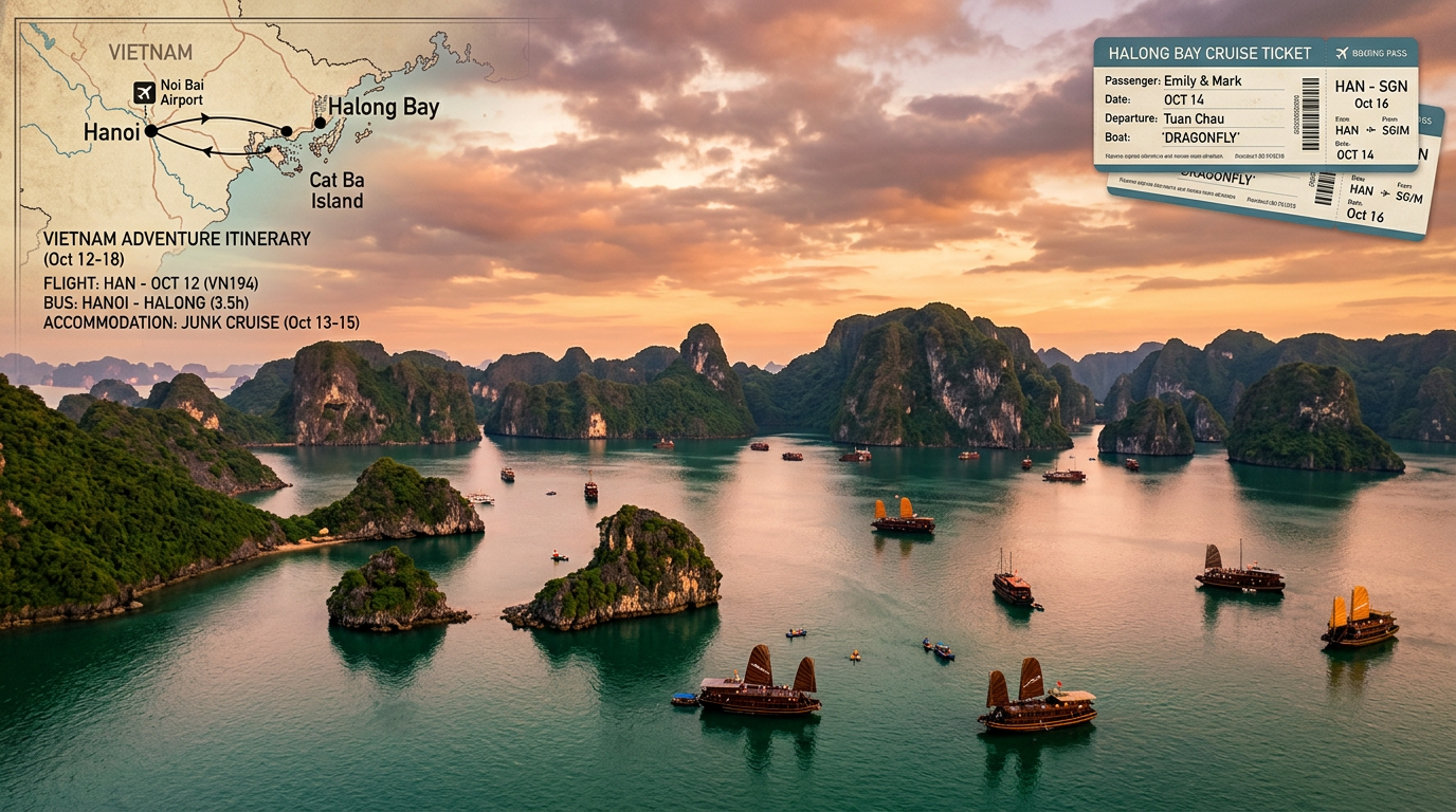 Presupuesto para viajar a Vietnam en 2026 con billetes y mapa